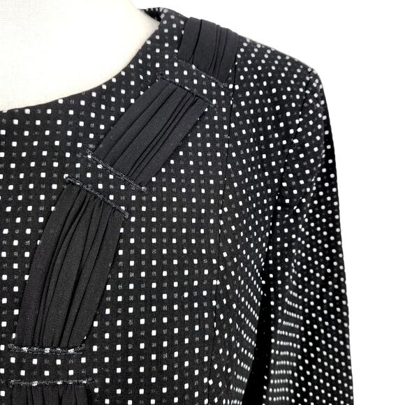 SALE Cabi #5156 Seaside Chic Cropped Polka Dot Chiffon Blazer Size 6 Black White - Picture 6 of 8